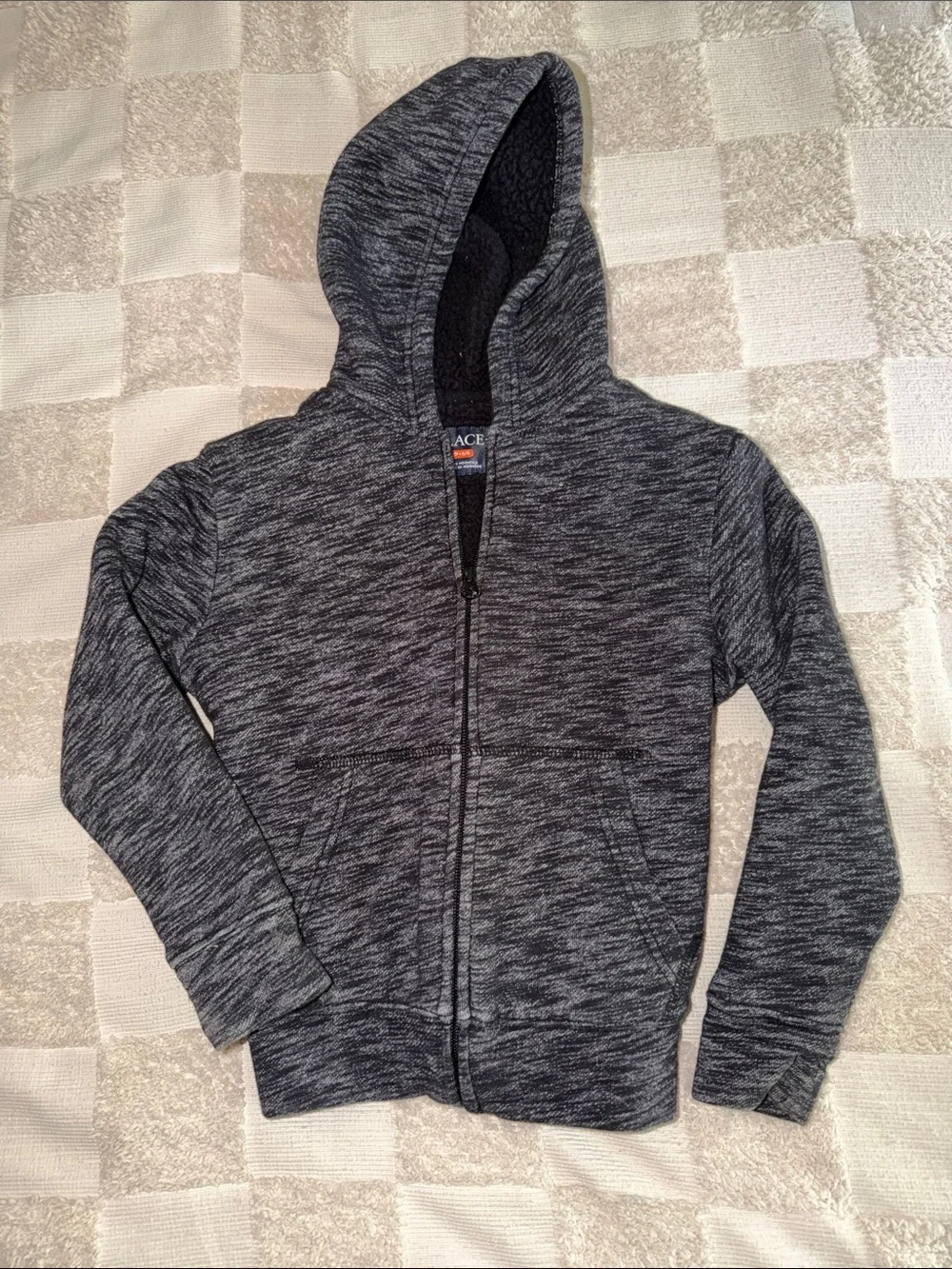 The Children's Place Heathered Charcoal Full-Zip Hoodie